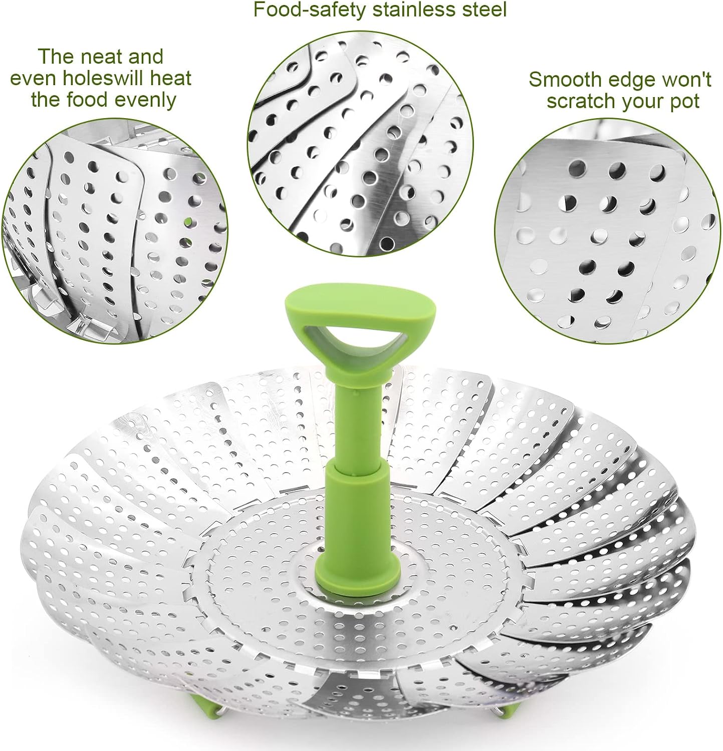 Vegetable Steamer Basket for Cooking Food, Stainless Steel Veggie Steam Basket for Pot 🥦 - image 4