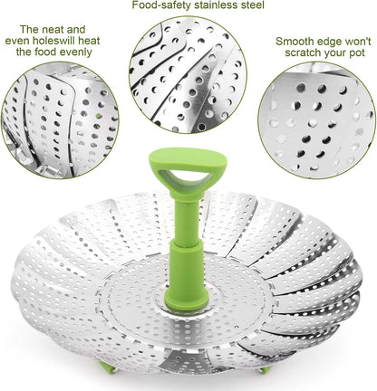 Vegetable Steamer Basket for Cooking Food, Stainless Steel Veggie Steam Basket for Pot 🥦 - image 4