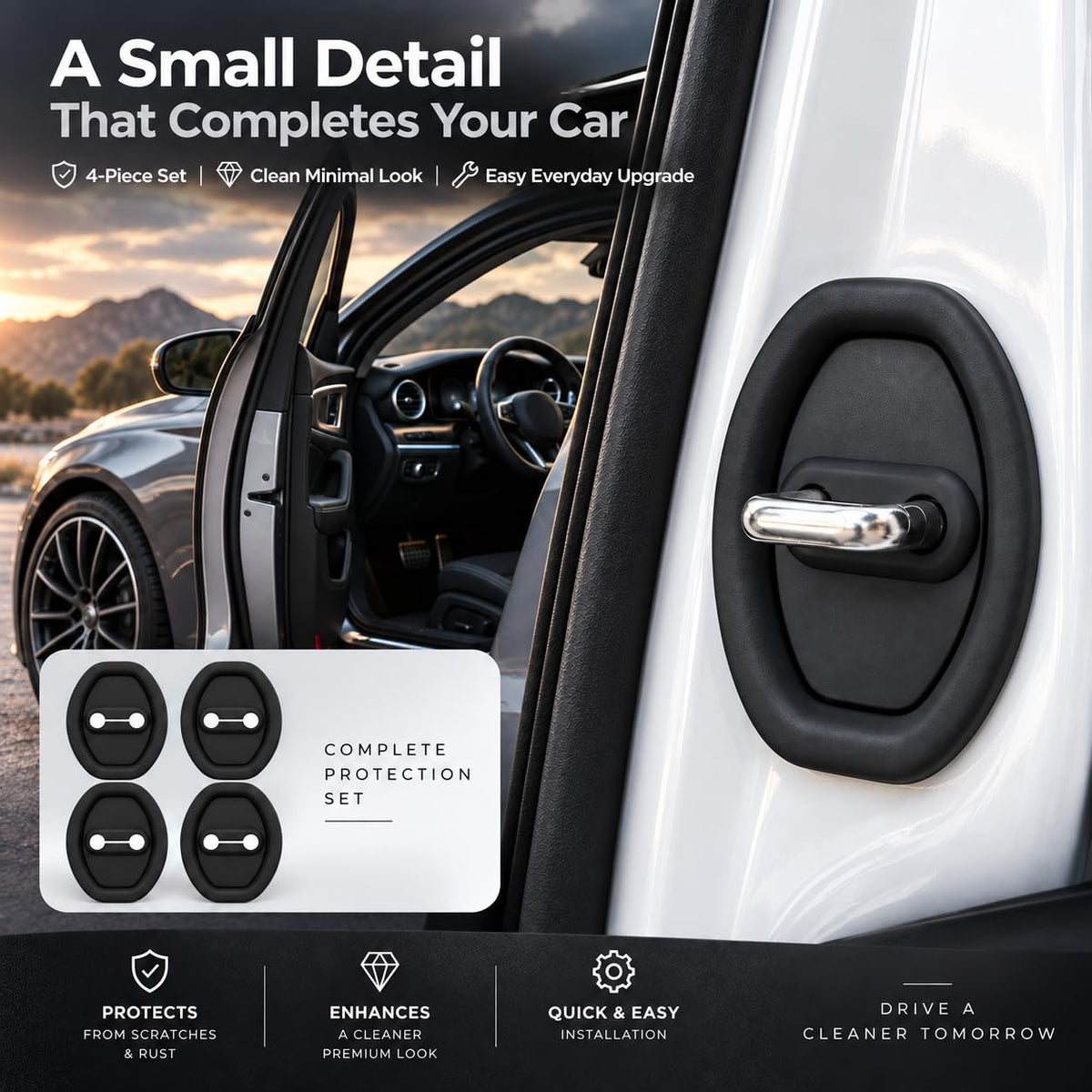 Door Latch Lock Cover, Experience Seamless Installation with Our Self-Adhesive Design 🚪
