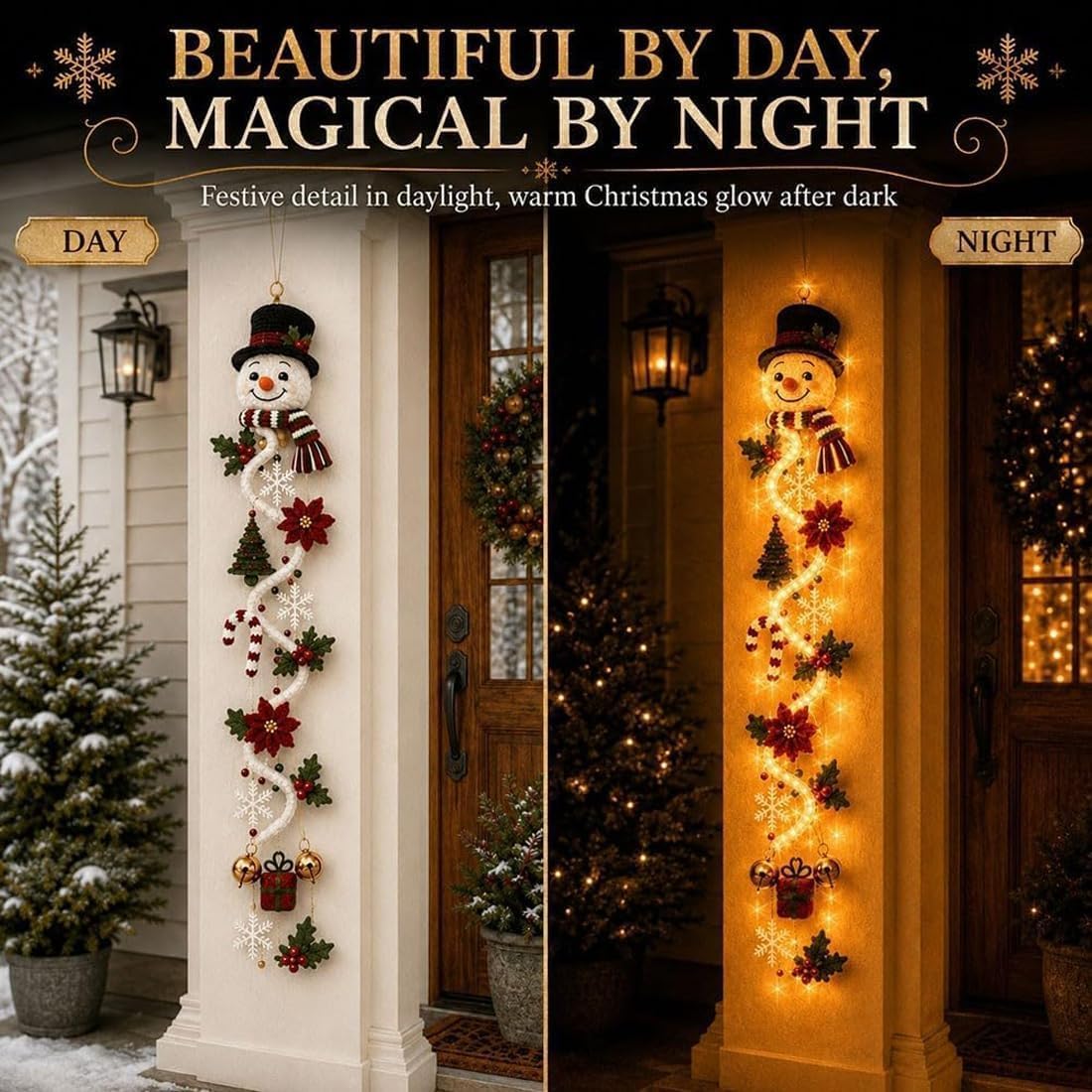 Glowing Christmas Door Hanger, Lighted Vertical Holiday Decor 🎄 - image 4