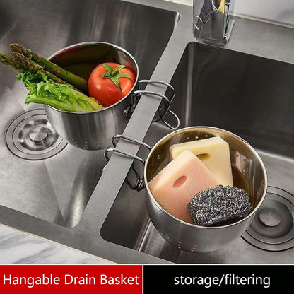 Stainless Steel Sink Hanging Drain Basket, with Handle Fast Draining 🚰
