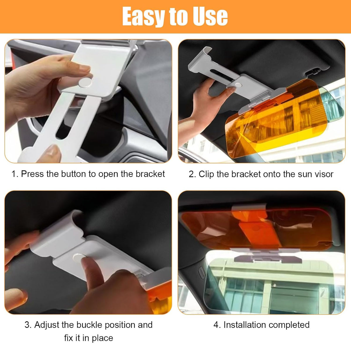 Adjustable Car Anti-Glare Sun Visor, Dual Color Day Night Driving Shield 🚗