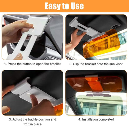 Adjustable Car Anti-Glare Sun Visor, Dual Color Day Night Driving Shield 🚗