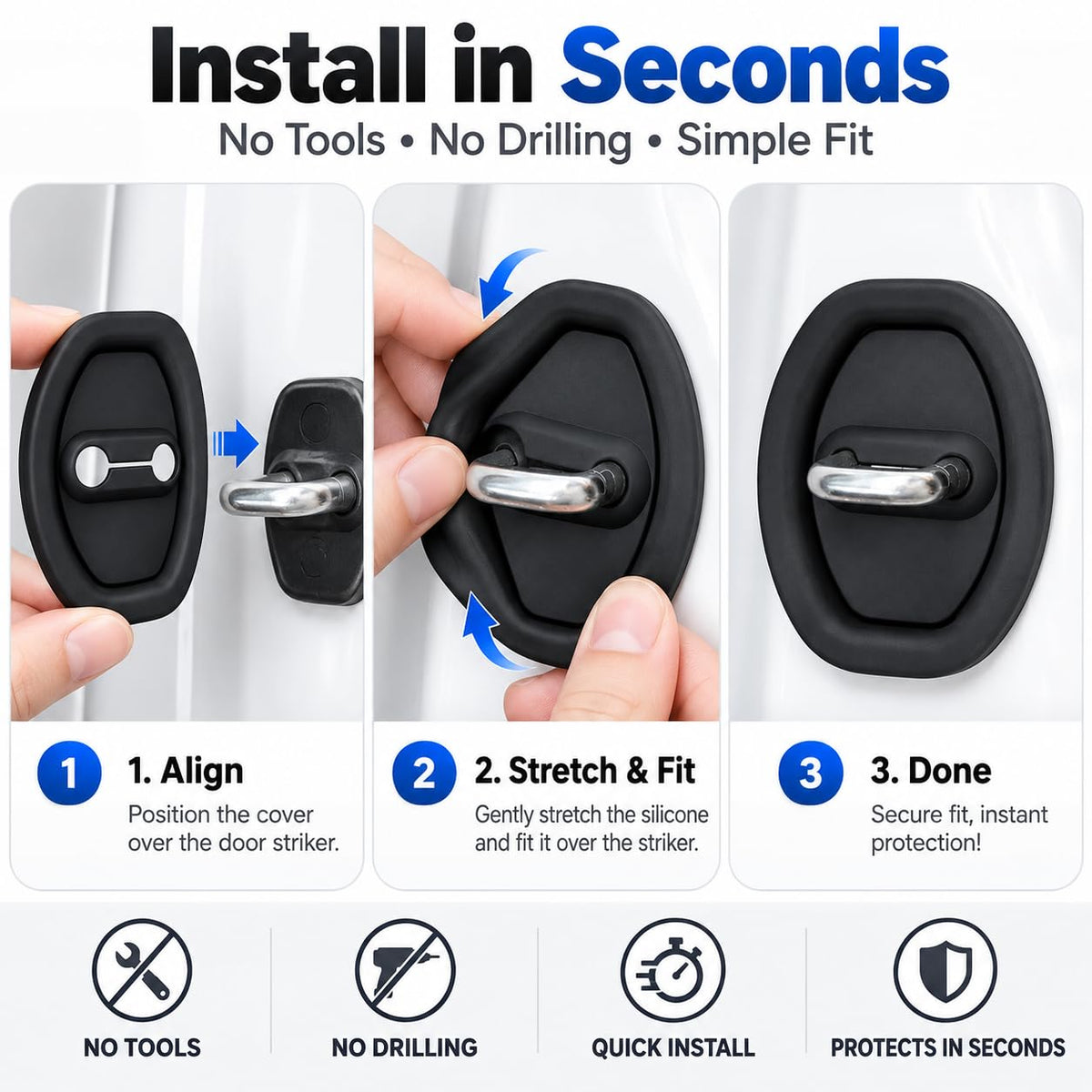 Door Latch Lock Cover, Experience Seamless Installation with Our Self-Adhesive Design 🚪