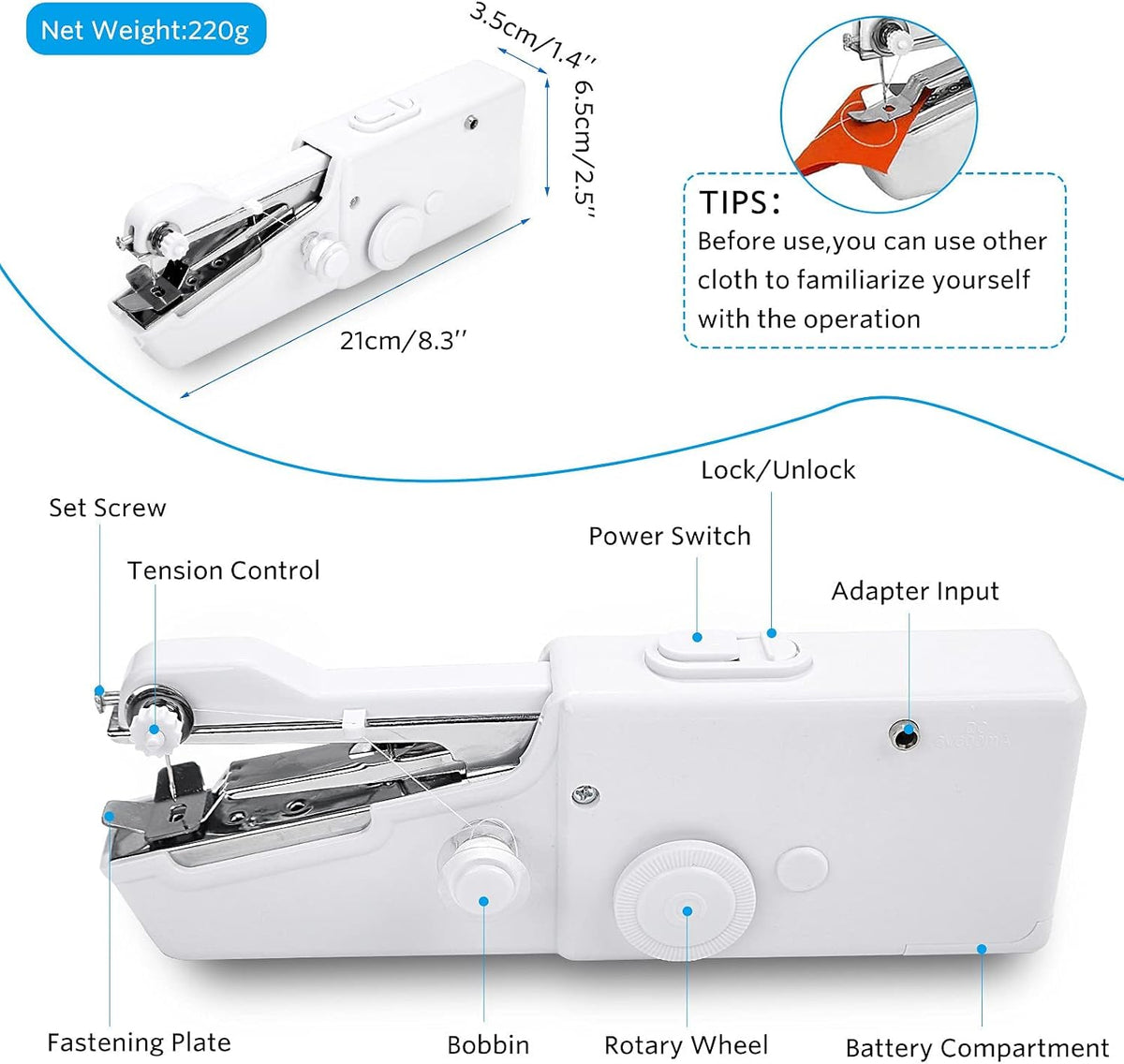 Portable Miniature Handheld Sewing Machine- Beginner-Simple Operation 🧵 - image 9