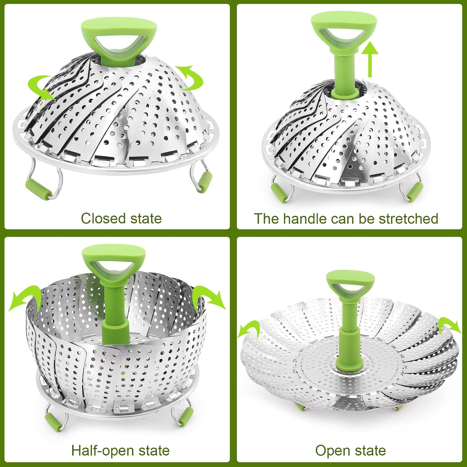 Vegetable Steamer Basket for Cooking Food, Stainless Steel Veggie Steam Basket for Pot 🥦 - image 6