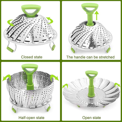 Vegetable Steamer Basket for Cooking Food, Stainless Steel Veggie Steam Basket for Pot 🥦 - image 6