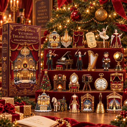 Victorian Theatre Elegance 2026 – 24 Days of Christmas Stage Wonders Collectible Countdown Calendar, 24 Unique Victorian Theatre Miniatures for Theatre Lovers