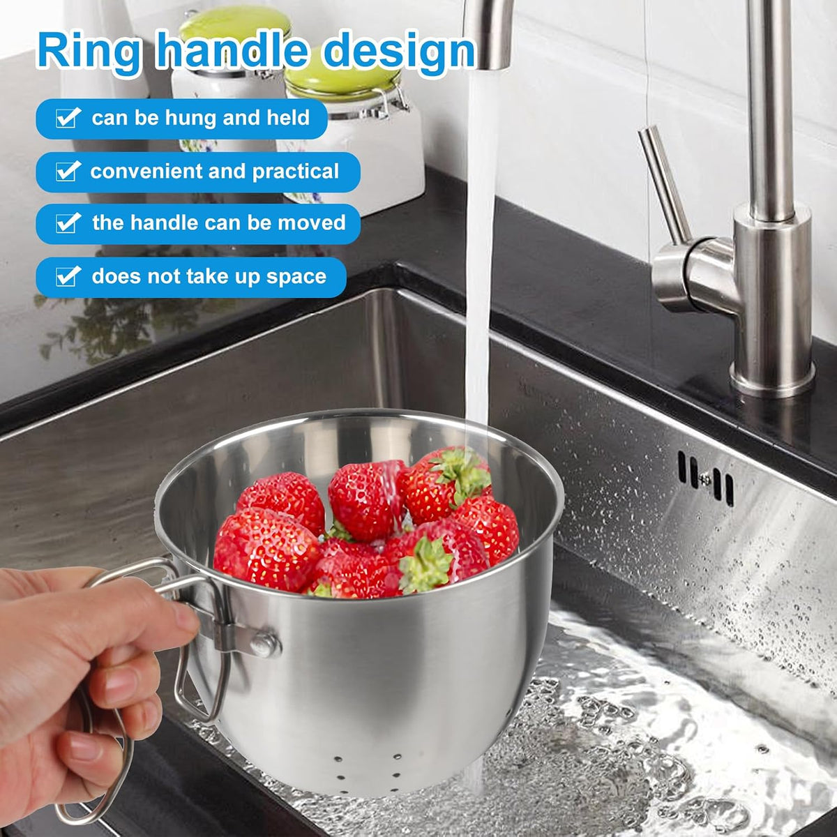 Stainless Steel Sink Hanging Drain Basket, with Handle Fast Draining 🚰