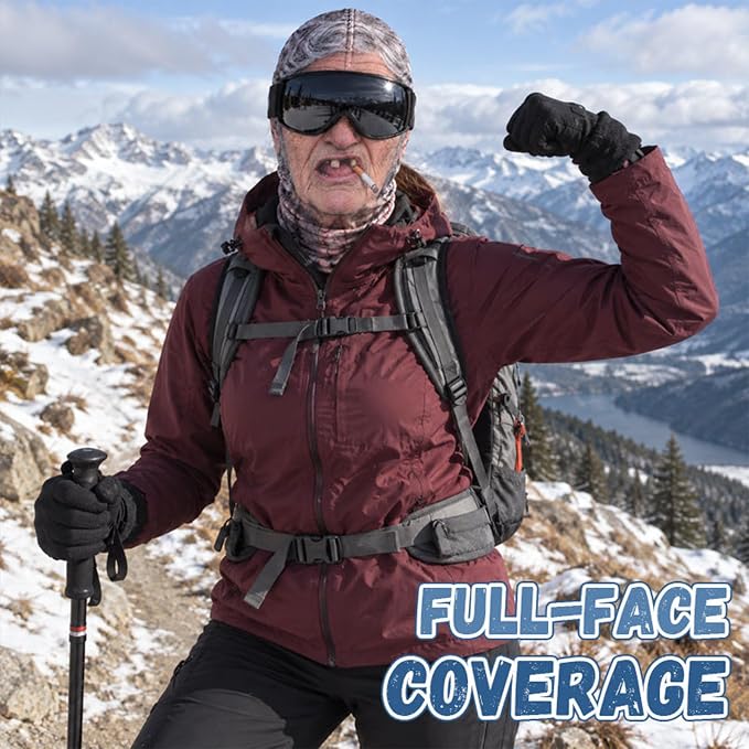 Realistic Face Balaclava – Funny Ski & Snowboard Mask for Cold Weather Adventures, Unisex Adult One Size (21-24") ⛷️