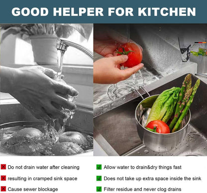 Stainless Steel Sink Hanging Drain Basket, with Handle Fast Draining 🚰