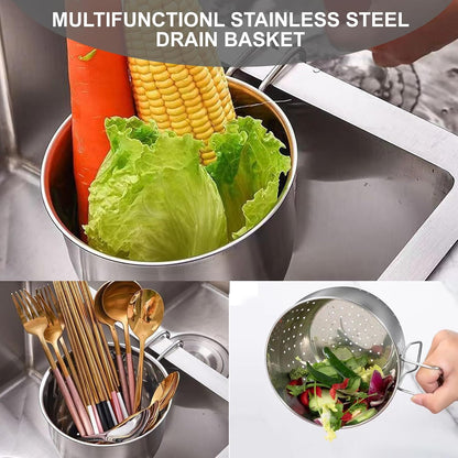 Stainless Steel Sink Hanging Drain Basket, with Handle Fast Draining 🚰