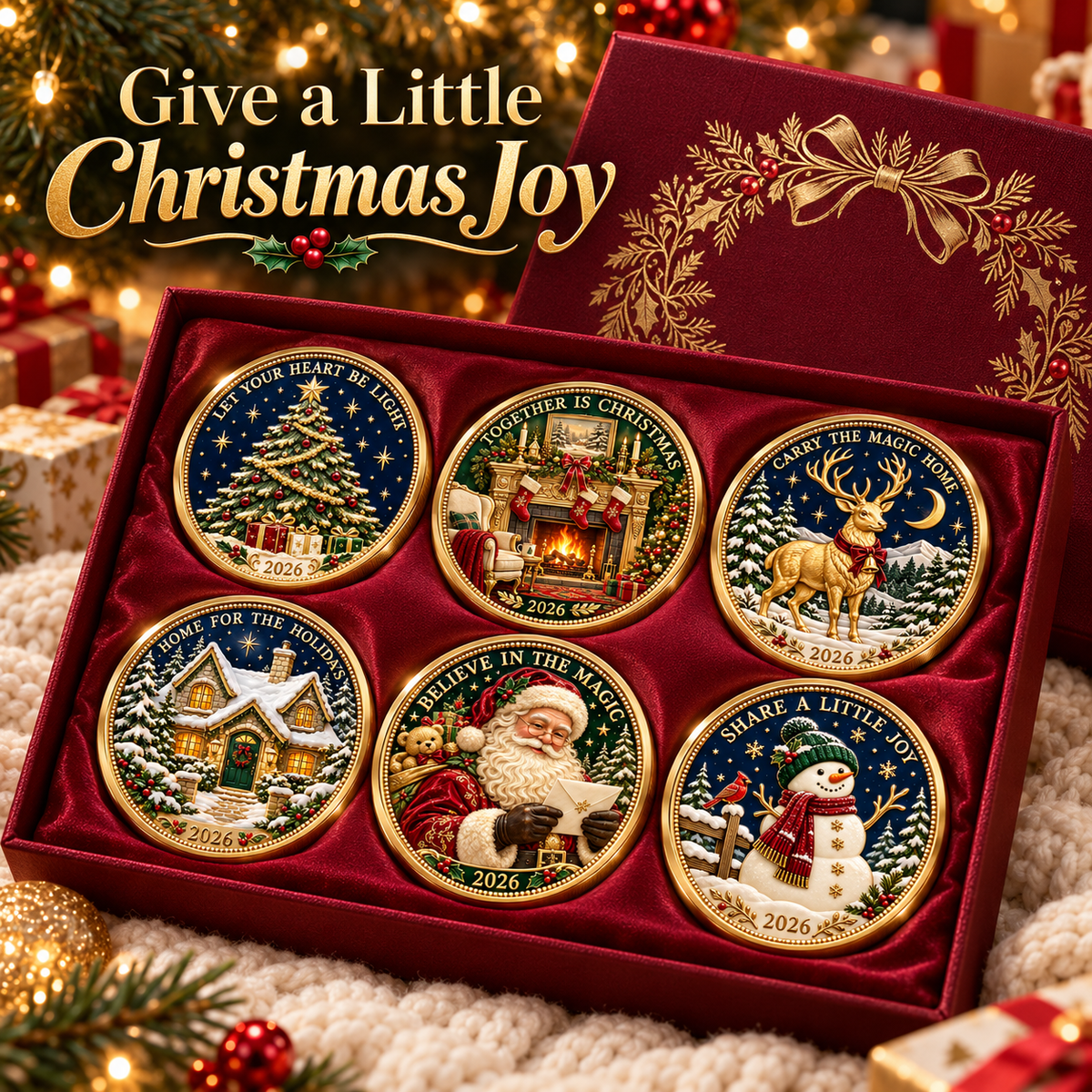 2026 Christmas Memories Coin Collection – 6 Festive Designs, Double-Sided Details & Timeless Holiday Charm
