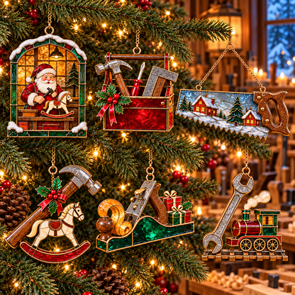 🪚 2026 Christmas Woodworking Ornaments – Set of 6 Festive Carpenter Holiday Keepsakes