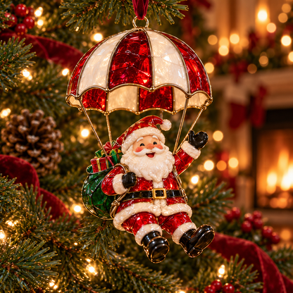 Parachuting Santa Christmas Ornaments – 6 Whimsical Holiday Designs