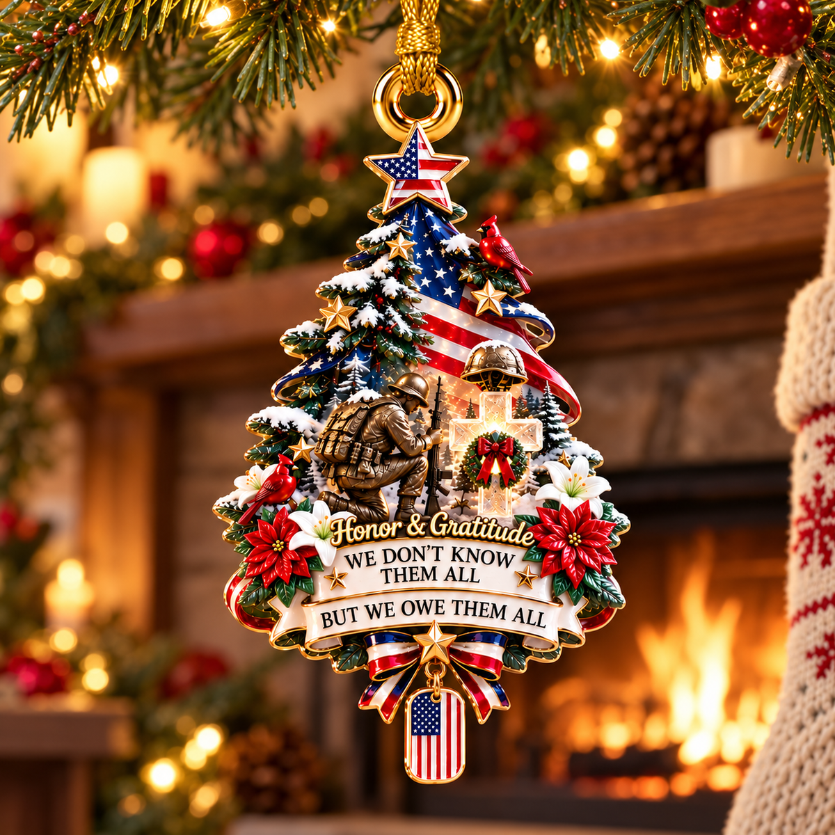 2026 Honor & Gratitude Christmas Tree Ornament – Military Tribute & Memorial Keepsake