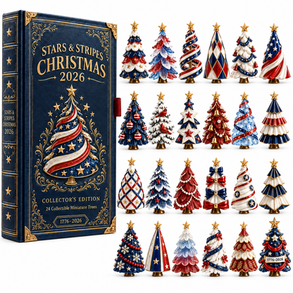 2026 Stars & Stripes Christmas Collection – 24 Unique Miniature Trees Celebrating 250 Years of Independence