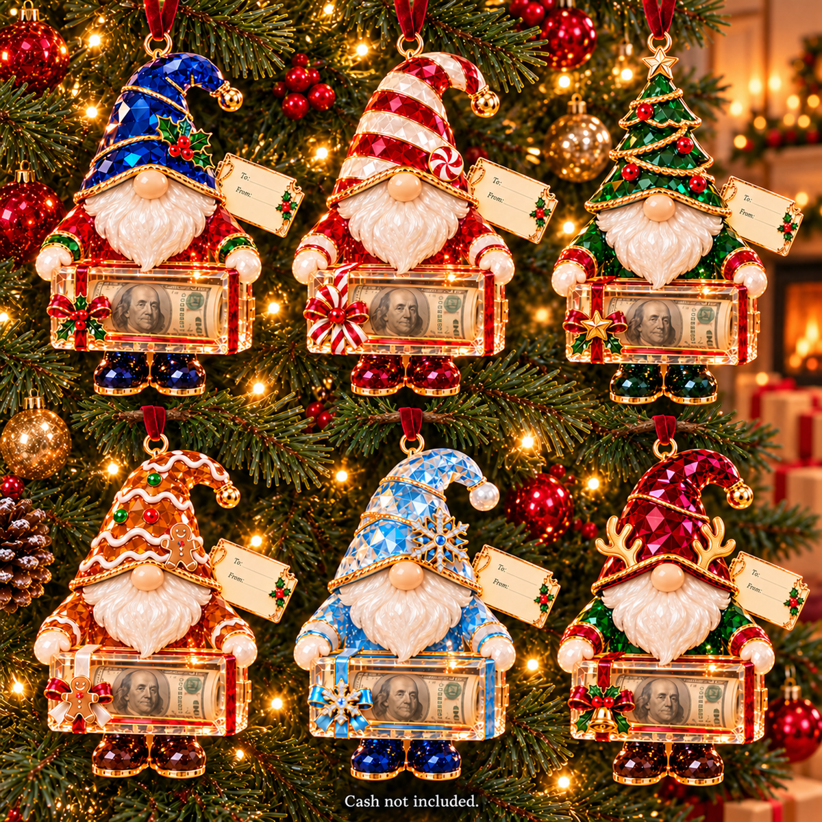 Christmas Gnome Money Holder Ornaments – 6 Festive Designs with Gift Tags