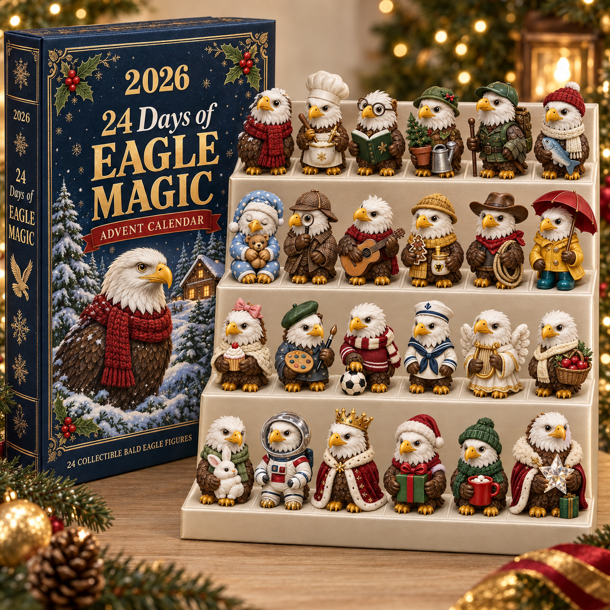 2026 Eagle Magic Advent Calendar – 24 Unique  Bald Eagle Figurines for a Magical Christmas Countdown