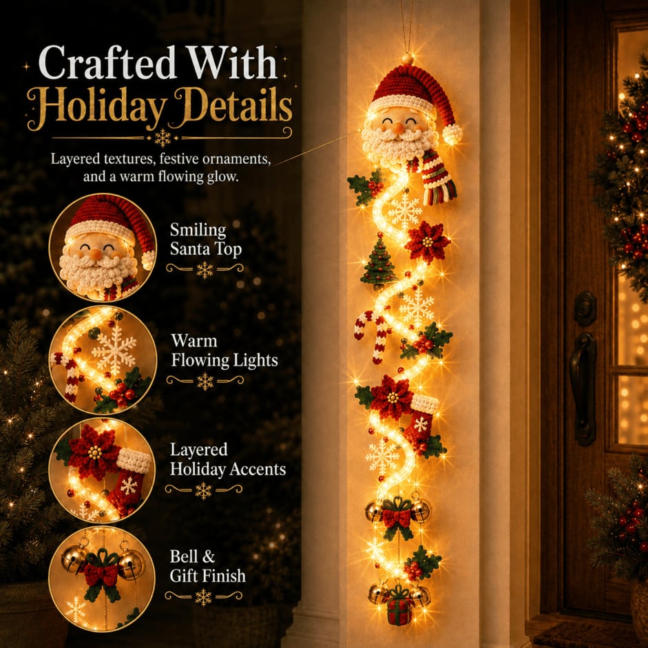🎄MerryCascade Glowing Christmas Door Hanger | 6 Festive Lighted Designs with Warm Glow, Dimensional Details & Space-Saving Vertical Décor ✨ - image 2