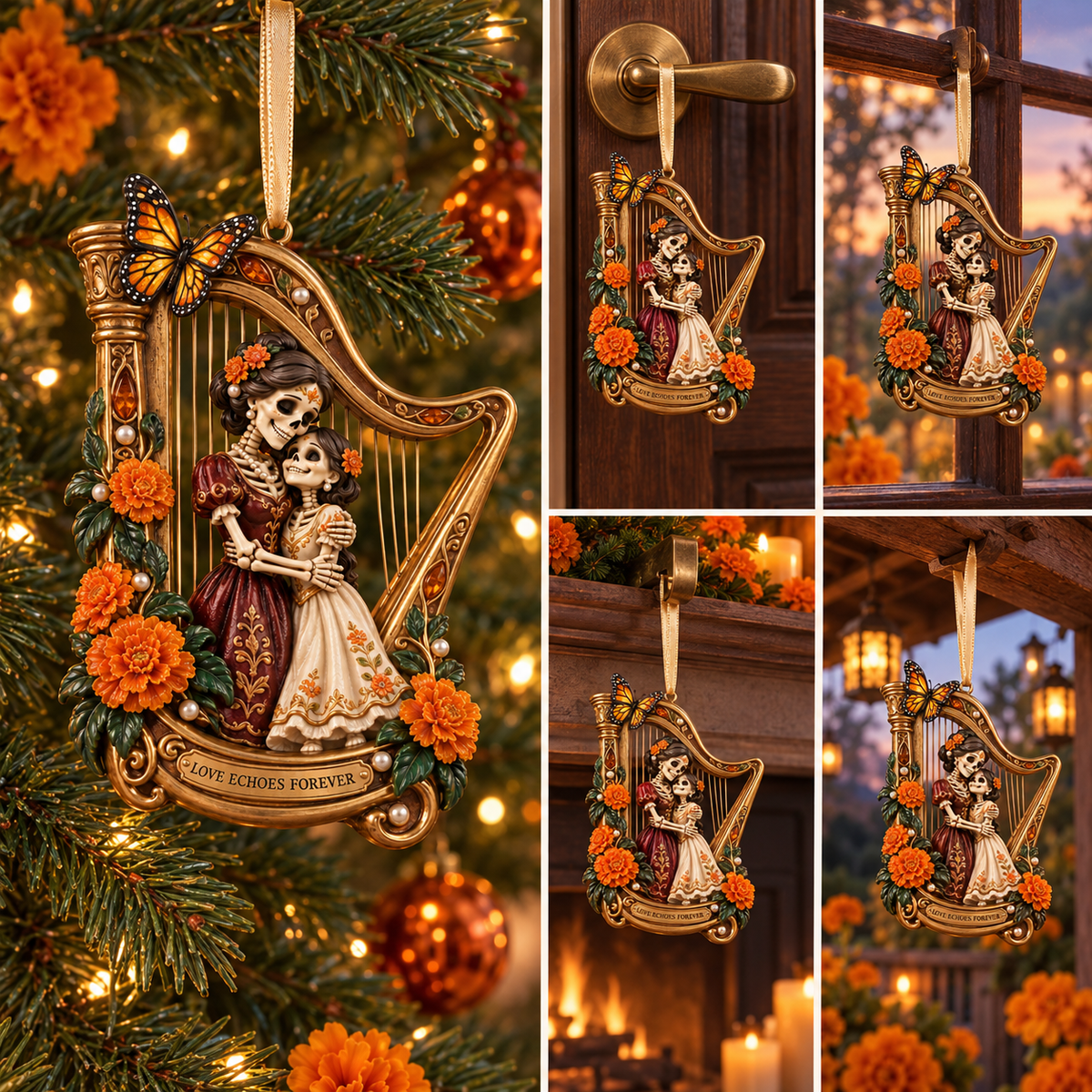 Día de Muertos Musical Ornaments –  Marigold & Melodies of Remembrance Keepsake Collection