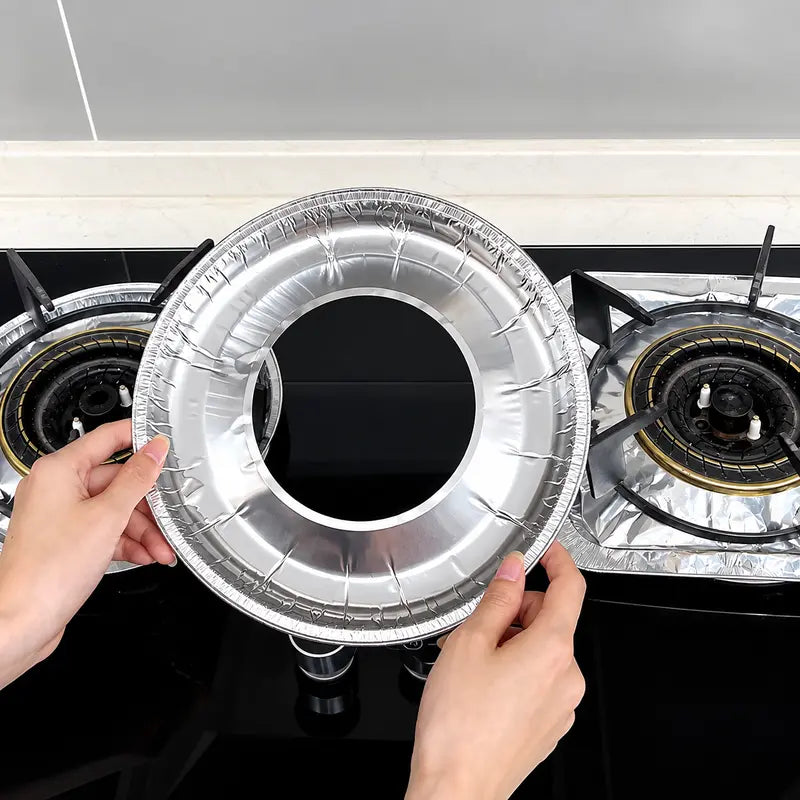 10 Pcs Disposable Stove Burner Protector, Aluminum Foil Stove Burner Protector 🍳