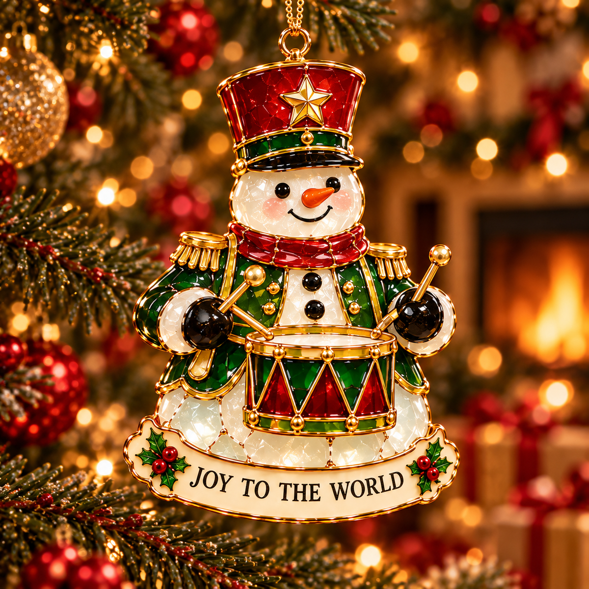 Christmas Snowman Ornament Collection – 6 Charming Stained Glass–Style Designs with Heartwarming Wishes