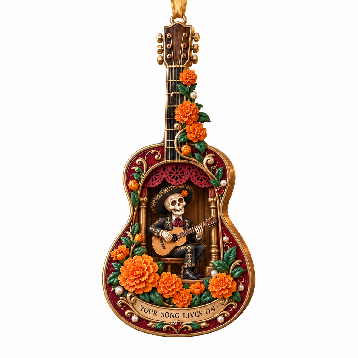 Día de Muertos Musical Ornaments –  Marigold & Melodies of Remembrance Keepsake Collection