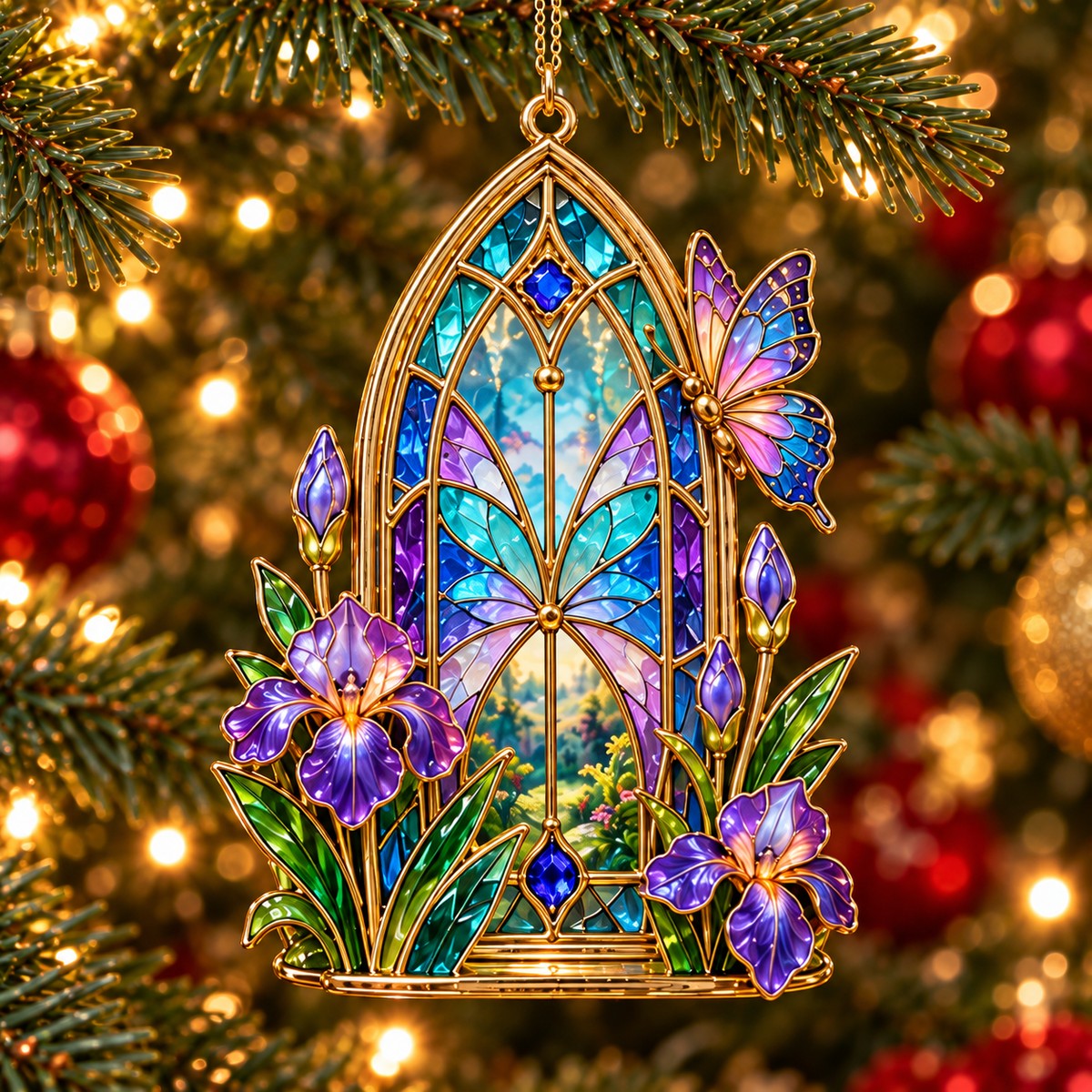 ✨ 2026 Enchanted Stained Glass Fairy Doors & Windows Christmas Ornaments – Set of 6