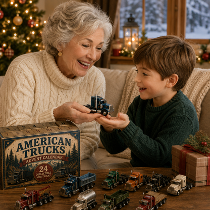 American Trucks Advent Calendar 2026 – 24 Days of Collectible Mini Truck Surprises, Acrylic Charms Blind Box