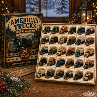 American Trucks Advent Calendar 2026 – 24 Days of Collectible Mini Truck Surprises, Acrylic Charms Blind Box
