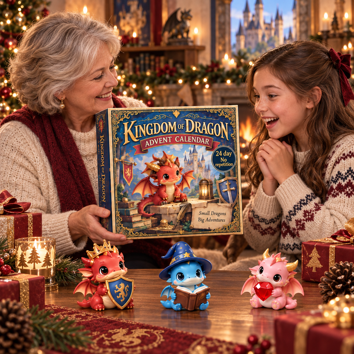 2026 Kingdom of Dragons Advent Calendar – 24 Unique Collectible Dragon Figurines for a Magical Christmas Countdown