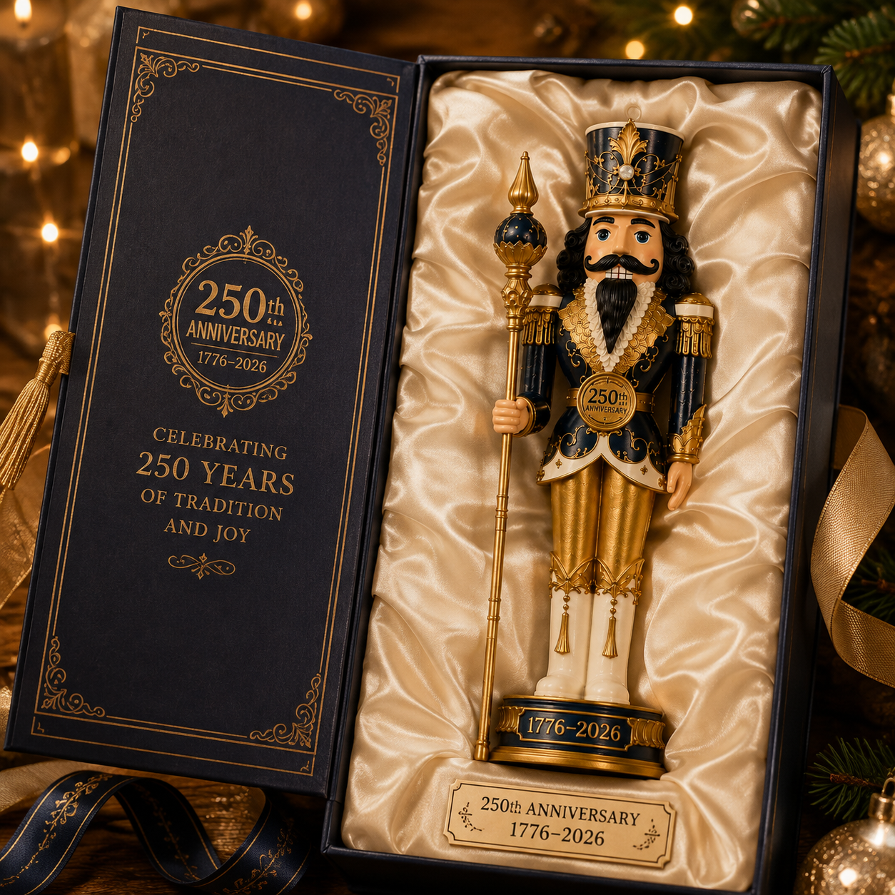🔥Last 50 pcs✨⏰ Limited anniversary edition✨2026 America 250th Anniversary Midnight Blue Nutcracker King Ornament