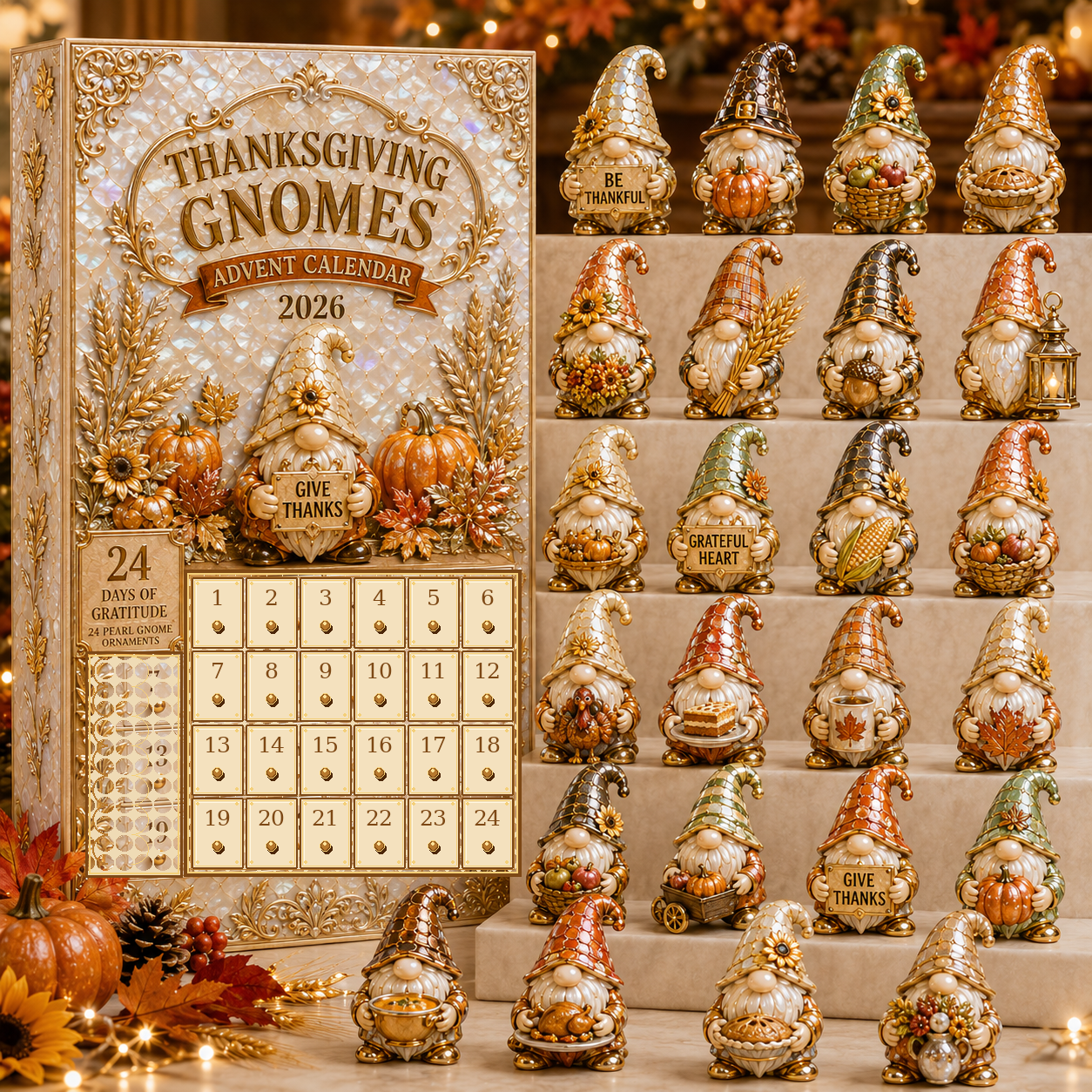 🔥Last 50 pcs✨⏰Last day 50% off🔥✨24-Day Advent Calendar - gnomes Thanksgiving Countdown Calendar