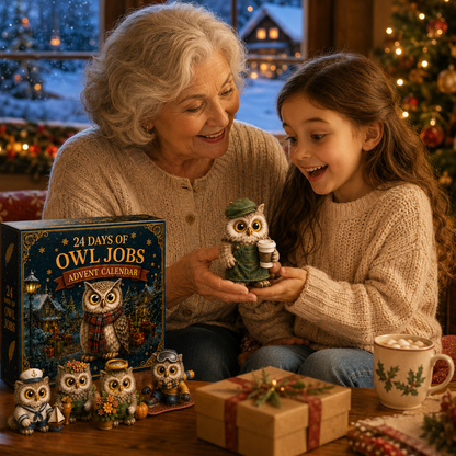 Owl Jobs Advent Calendar 2026 – 24 Days of Unique  Collectible Owl Miniatures, Christmas Countdown Gift for Owl Lovers & Bird Lovers