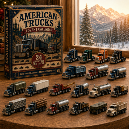 American Trucks Advent Calendar 2026 – 24 Days of Collectible Mini Truck Surprises, Acrylic Charms Blind Box