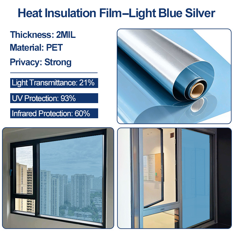 Static Cling Window Privacy Film UV Blocking Mirror Tint - image 10