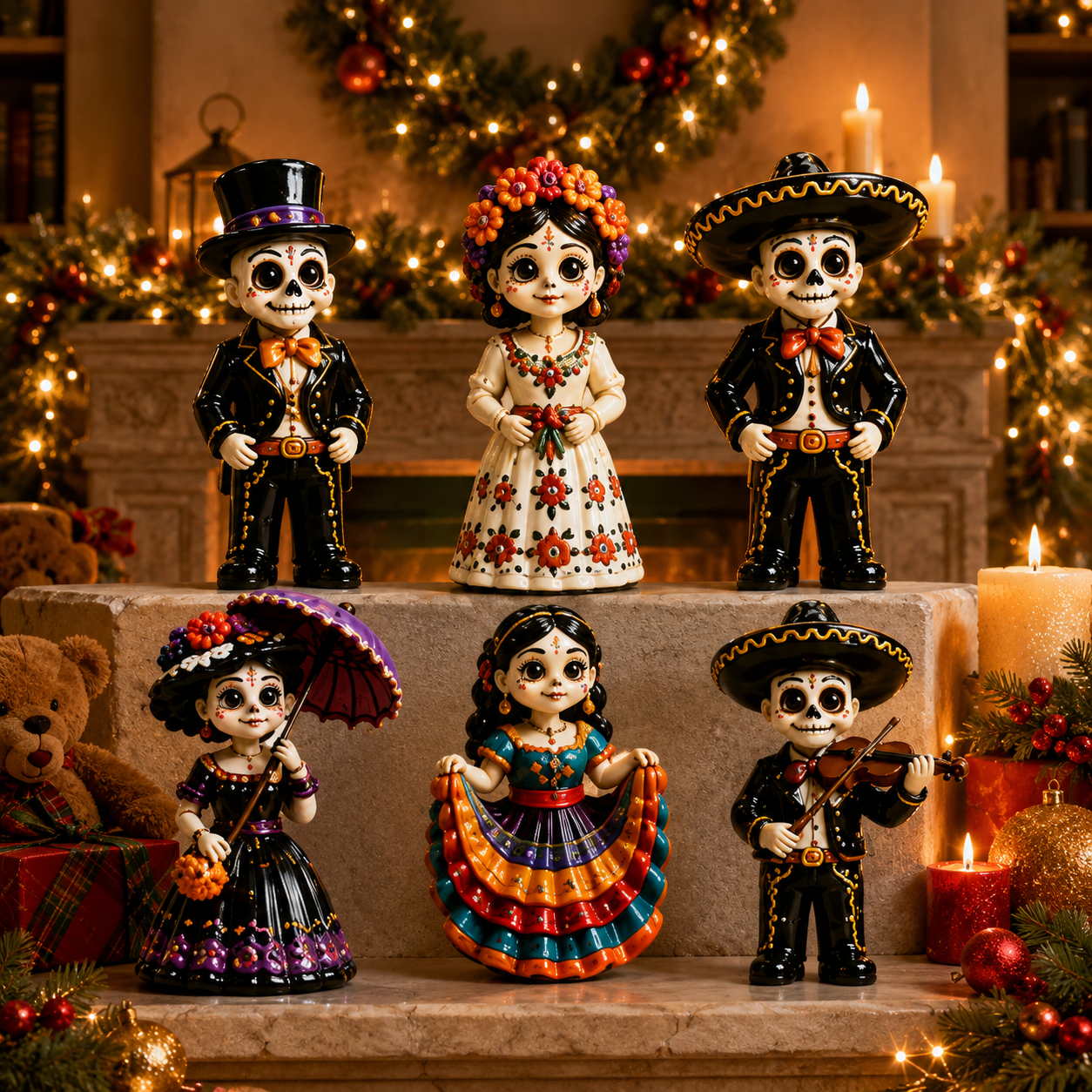 High-quality miniature model✨Day of the Dead Costume Advent Calendar 2026 - 24-Day Festive Countdown, Acrylic Charms Blind Box