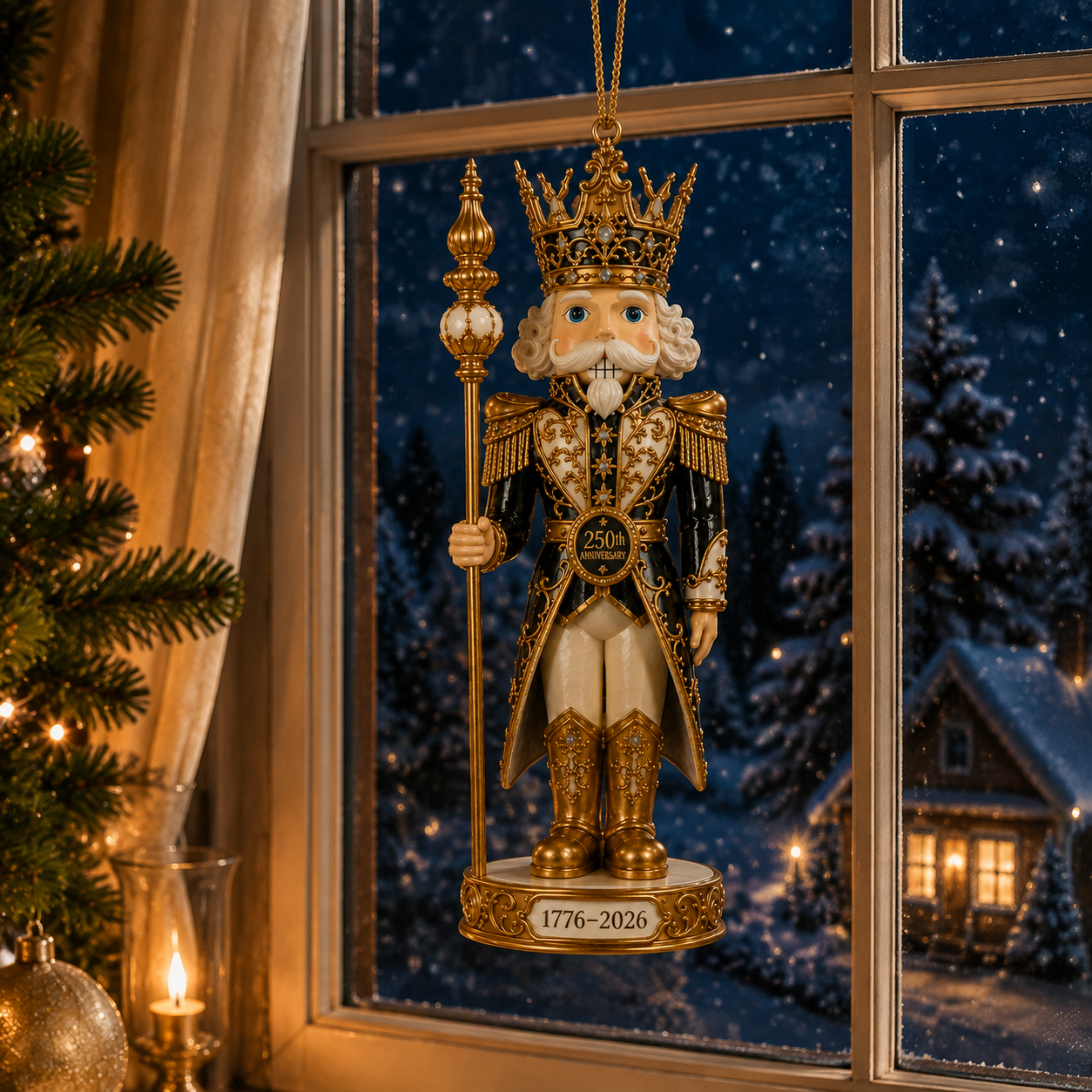 🔥Last 40 pcs✨⏰ Limited anniversary edition✨2026 America 250th Anniversary Black & Gold Nutcracker King Ornament