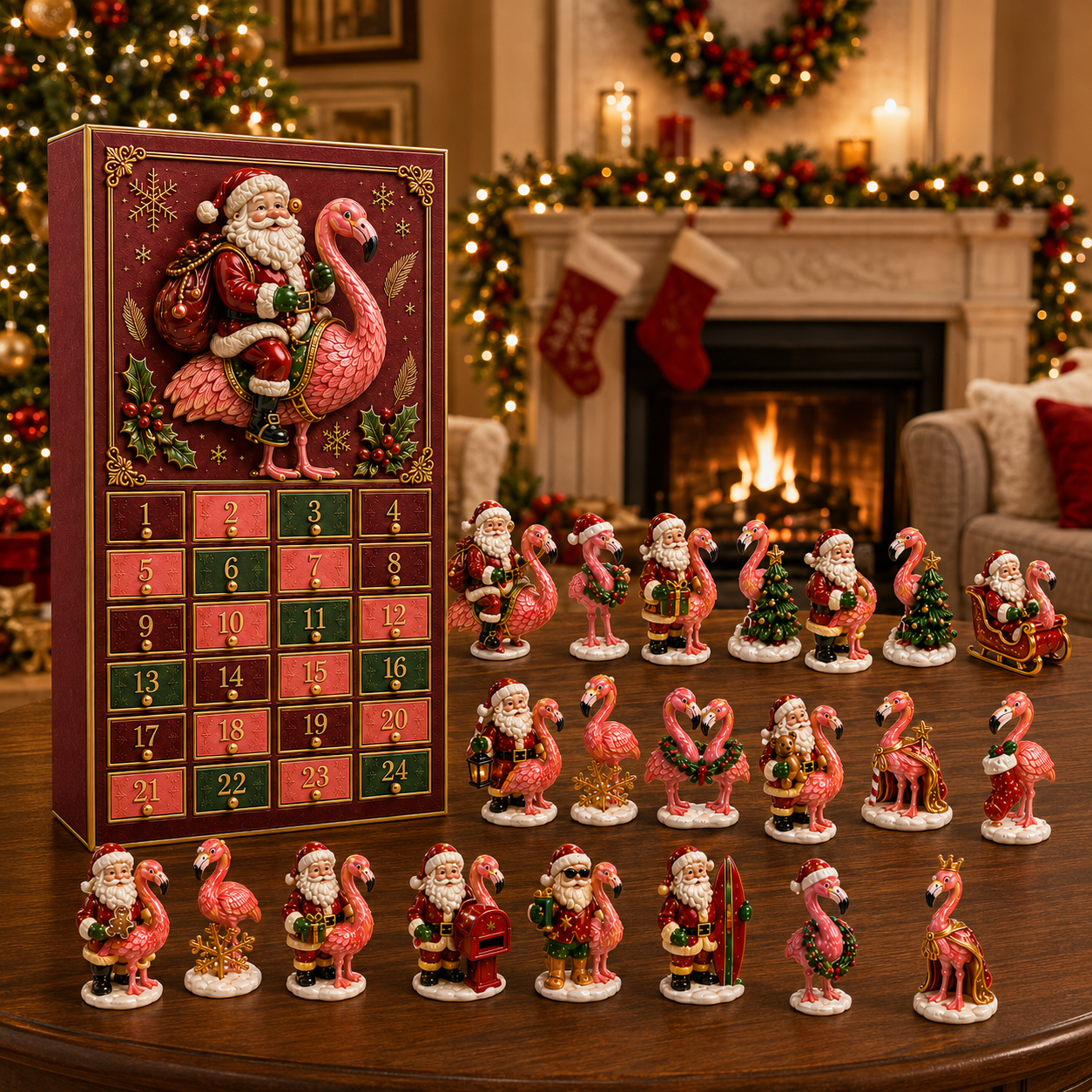 🦩2026 Santa Flamingo Christmas Advent Calendar