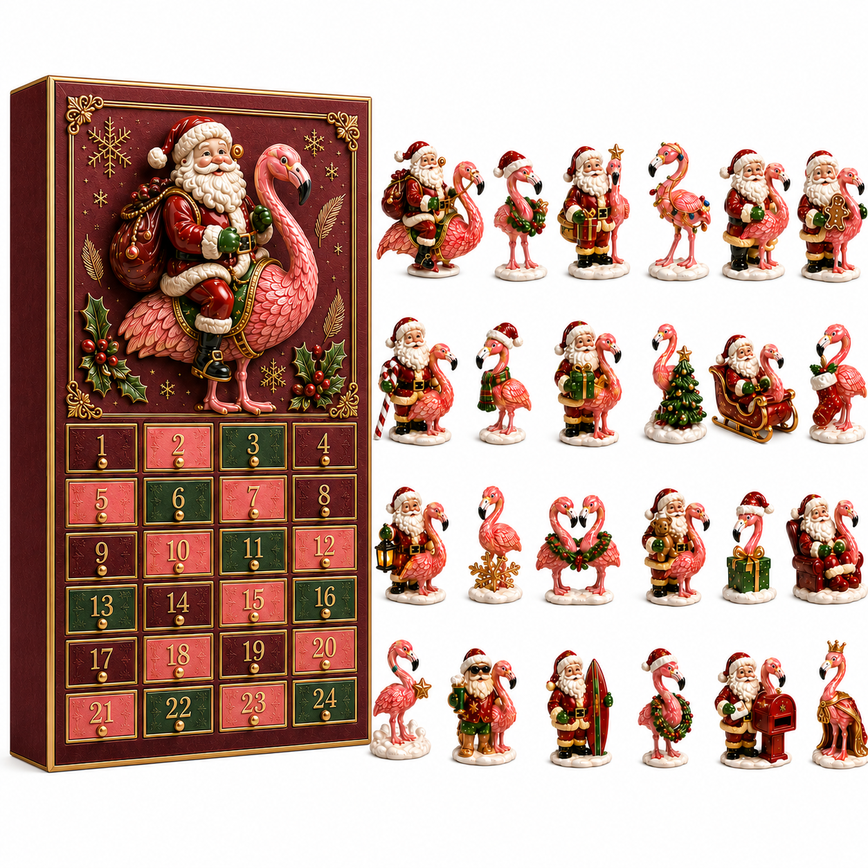 🦩2026 Santa Flamingo Christmas Advent Calendar