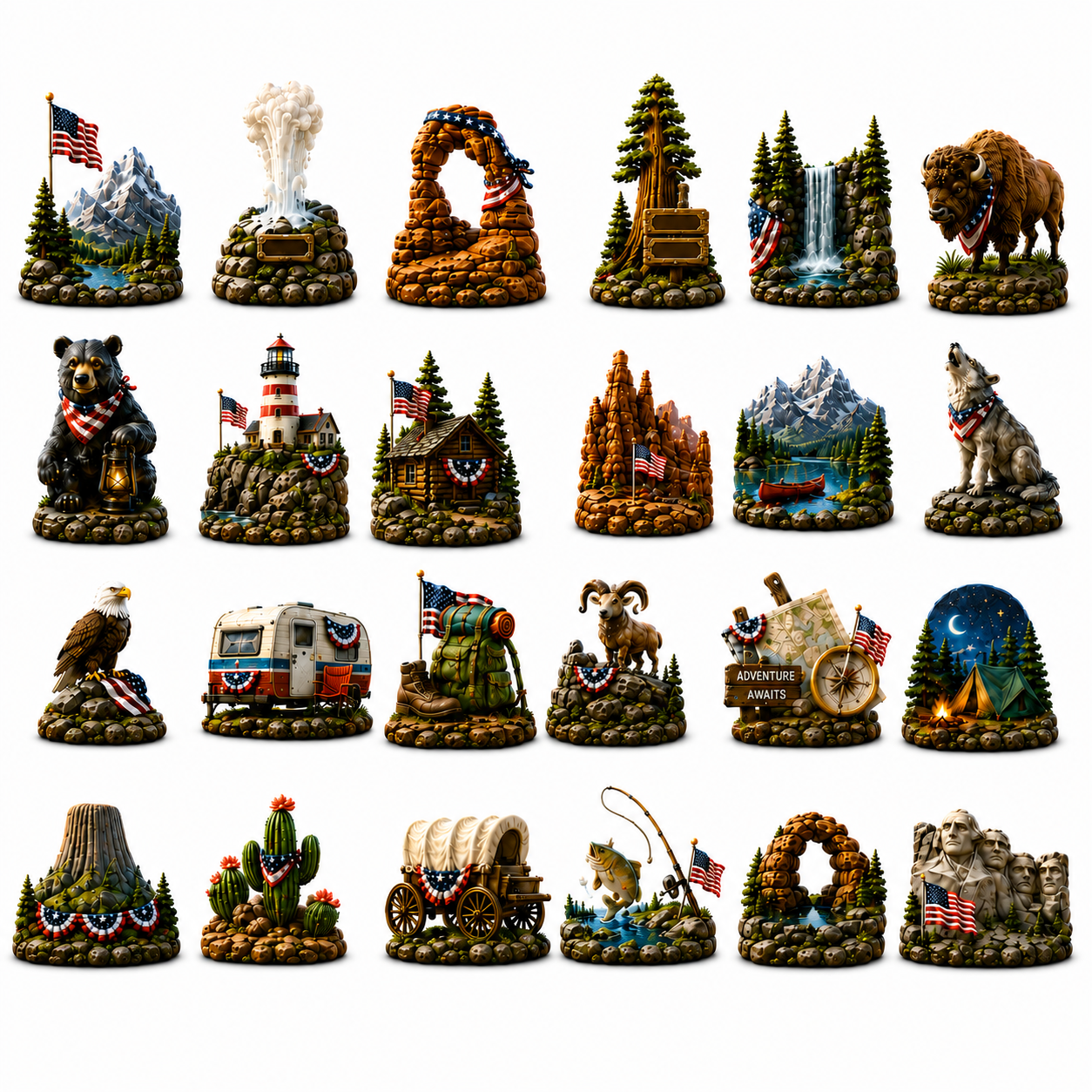 National Parks Adventure Advent Calendar 2026 – 24 Days of American Wilderness, Collector-Grade Miniature Keepsakes, Acrylic Charms Blind Box
