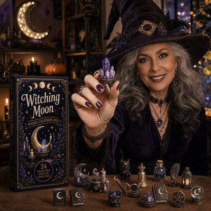 Witching Moon Advent Calendar 2026 – 24 Days of Celestial Miniatures, Mystical Moon Collectibles & Magical Gifts for Witchy Decor Lovers, Acrylic Charms Blind Box