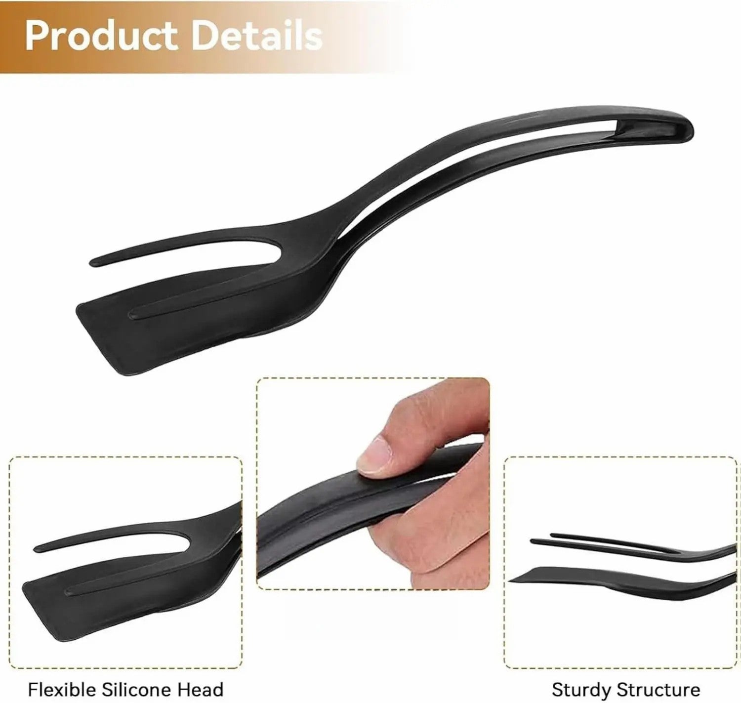 Grip & Flip Spatula Tongs - Sturdy, Durable Non-Stick Egg Flipper & Food Turner🥢 - image 10