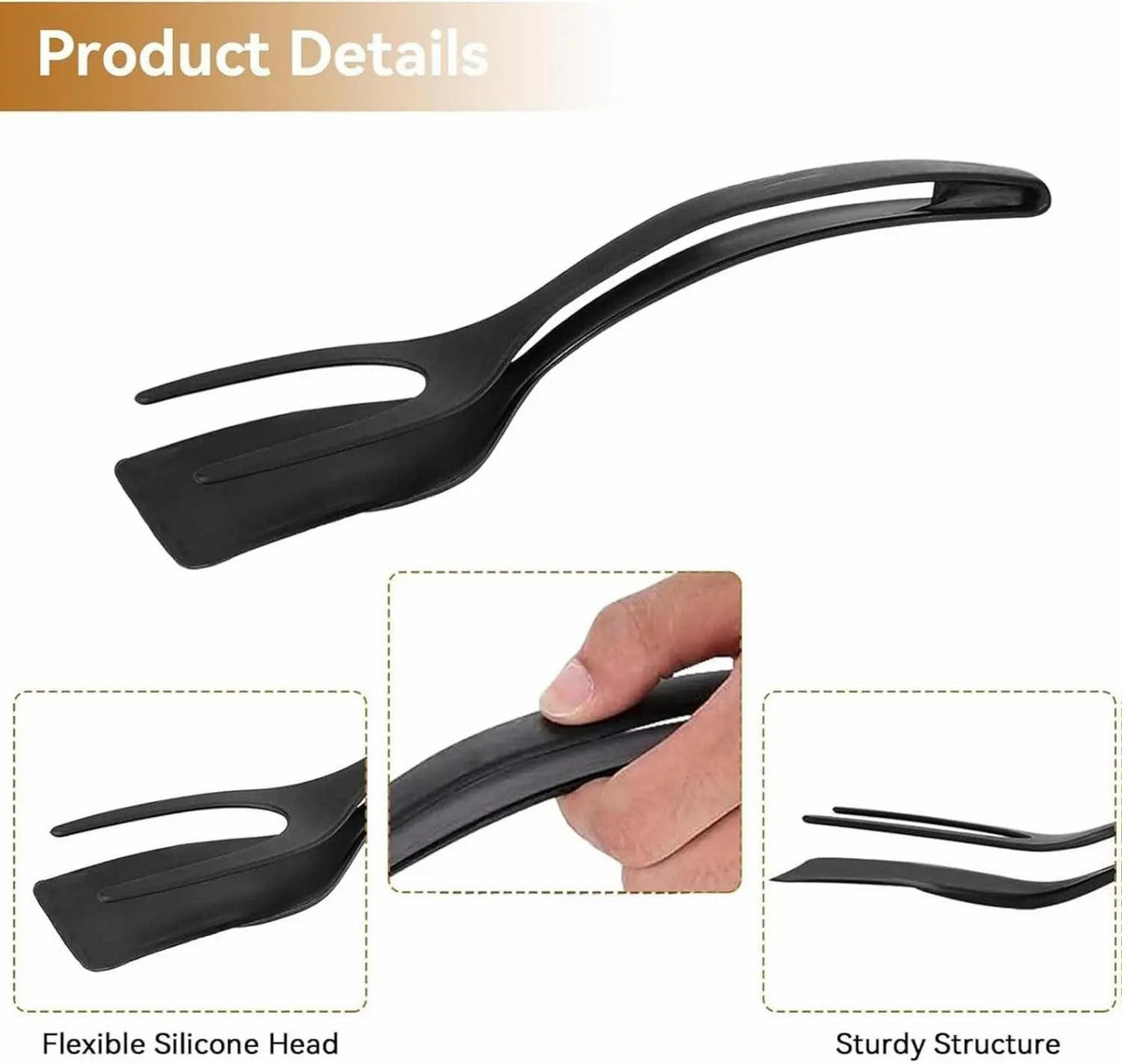 Grip & Flip Spatula Tongs - Sturdy, Durable Non-Stick Egg Flipper & Food Turner🥢 - image 10