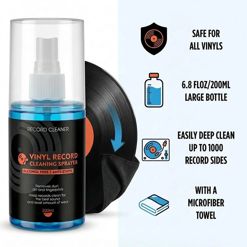 🎵 LIMITED-TIME 50% OFF! 💥 Anti-Static Vinyl Record Cleaning Spray – Dust Removal, Alcohol-Free, Easy Mist ✨ - image 4
