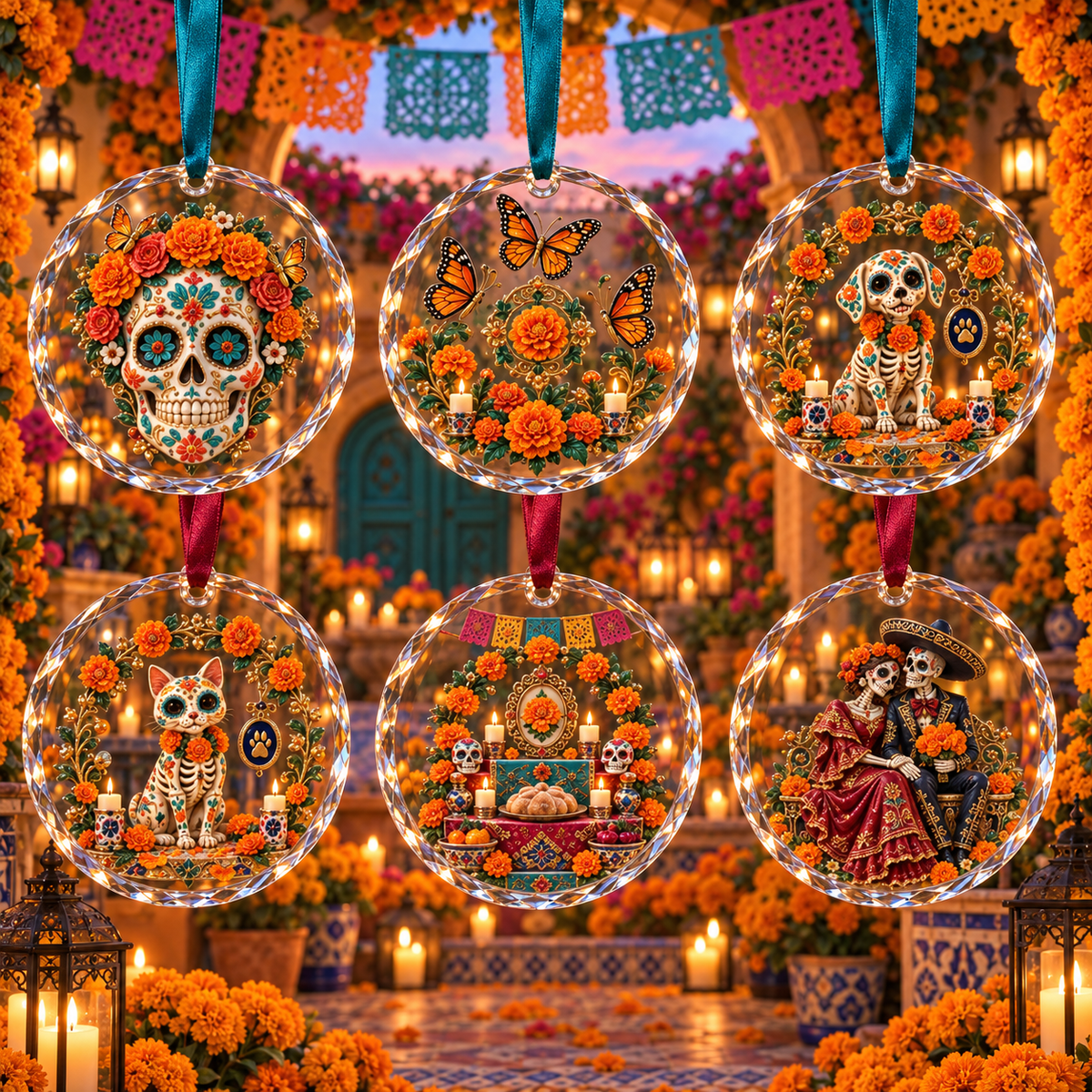 2026 Día de los Muertos Hanging Ornaments – 6 Colorful Designs Celebrating Love, Life & Remembrance