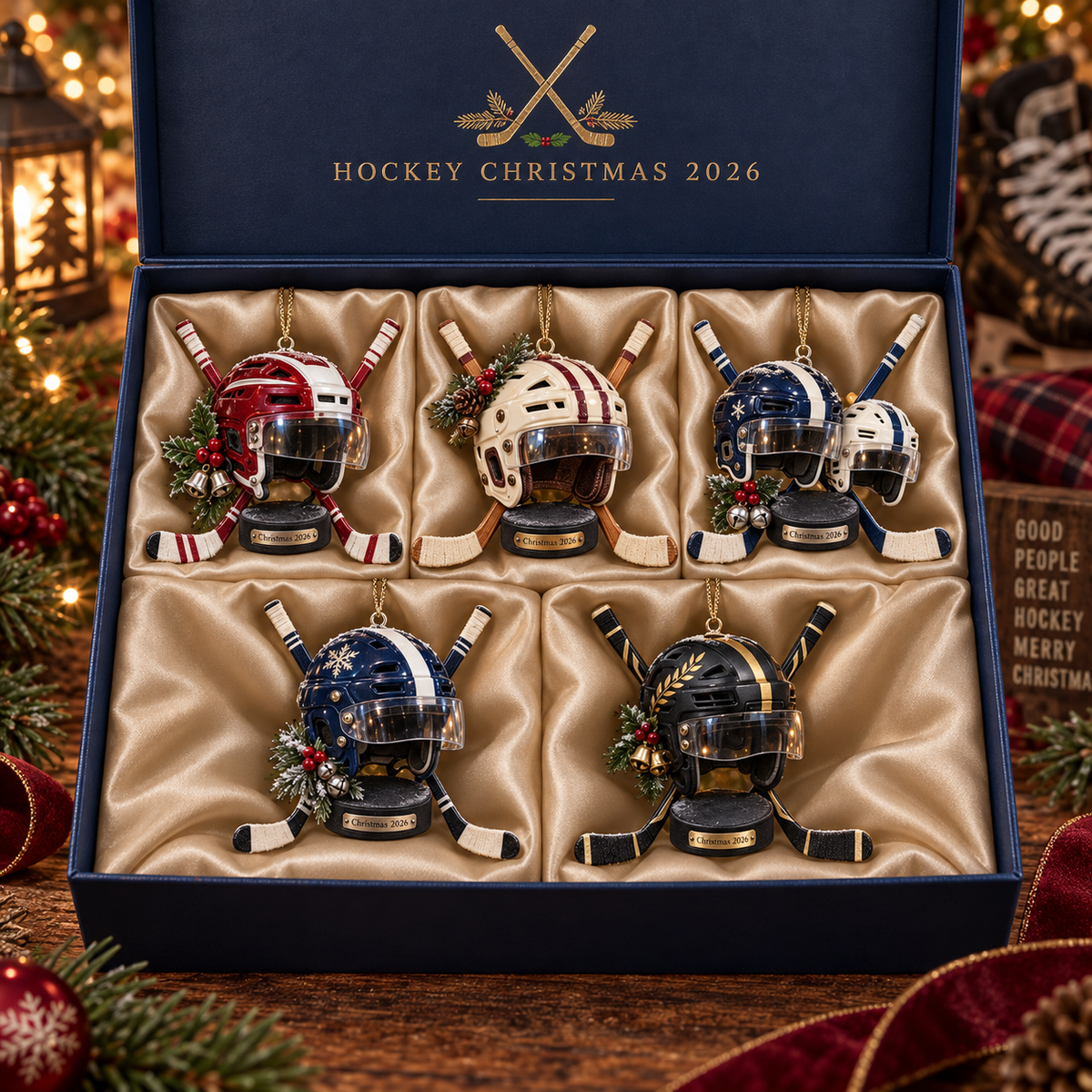 2026 Hockey Christmas Ornaments – 5 Unique Helmet, Stick & Puck Designs for Hockey Fans