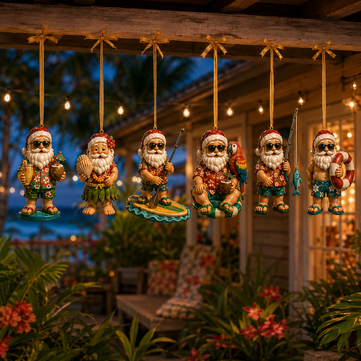 ✨24-Day Christmas Countdown Advent Calendar –Beach-vacation Santa Claus