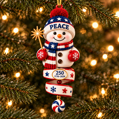 2026 Patriotic Snowman Christmas Ornaments –  250th Anniversary Keepsake Collection, 1776–2026